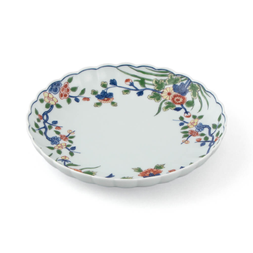 Prato Arita Ware com Borda de Crisântemo Floral Estilo Imari Antigo (21,0cm)