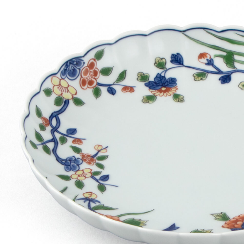 Prato Arita Ware com Borda de Crisântemo Floral Estilo Imari Antigo (21,0cm)