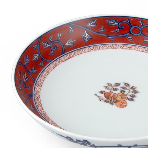 Prato Fundo Arita Ware Mikomi de Romã Somenishiki (19,5cm)
