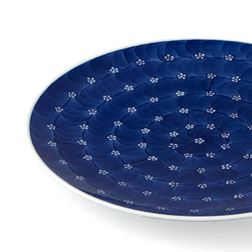 Prato Fundo Arita Ware Padrão Ameixa Azul e Branco (21,5cm)