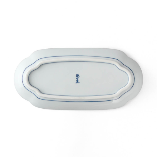 Prato Longo Arita Ware Azul e Branco Mizutori (27,5 x 13,5)