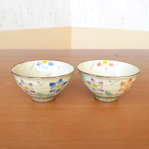 Tijela de arroz de cerâmica Arita Padrão Flor Hanarindo (Conjunto 2 unidades)
