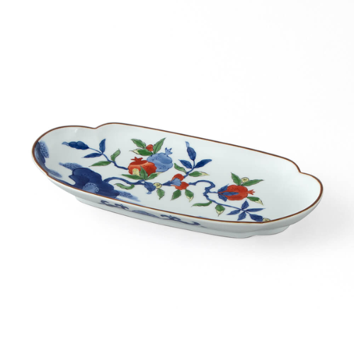 Prato Longo Arita Ware Romã Somenishiki (27,5 x 13,5)
