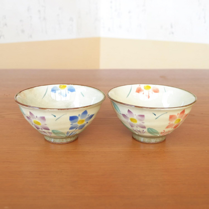 Tijela de arroz de cerâmica Arita Padrão Flor Hanarindo (Conjunto 2 unidades)