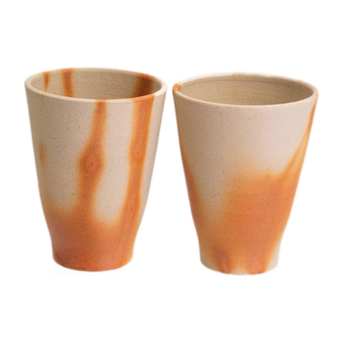 Copos de Cerveja Bizen Ware Padrão Escarlate (Conjunto 2 peças)